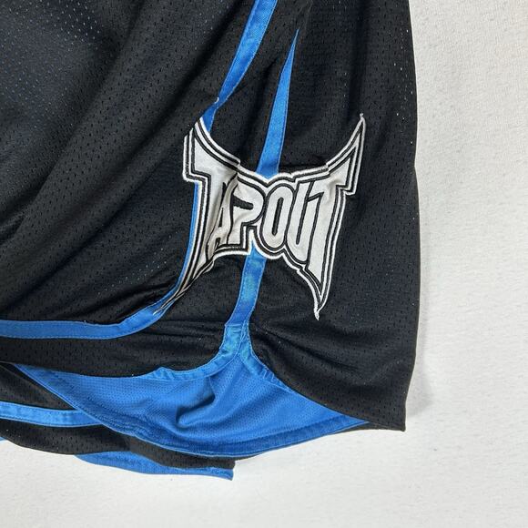 Tapout Y2k Athletic Shorts Mens Large Blue Spell Out Grappling Training UFC MMA - Picture 2 of 11